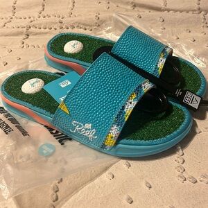 Reef brand men’s size 12 slides .  Never worn, excellent condition!
